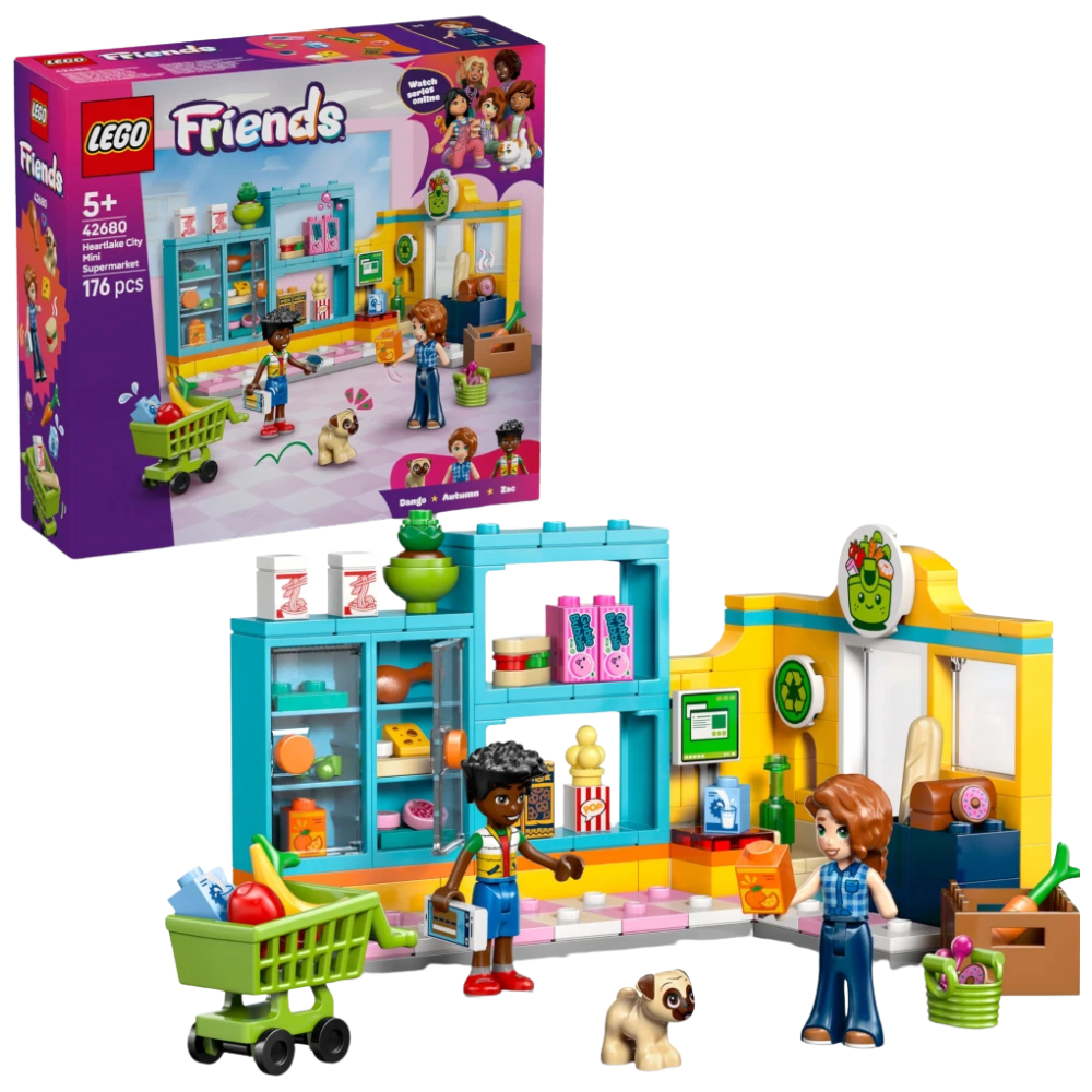 LEGO Friends 42680 Heartlake City Mini Supermarket Building Set Autumn Zac Dog 5+ Building
