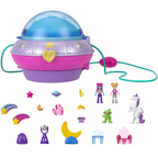 Polly Pocket Double Play Space Compact 2 Micro Dolls 15 Accessories Kids Travel Playset