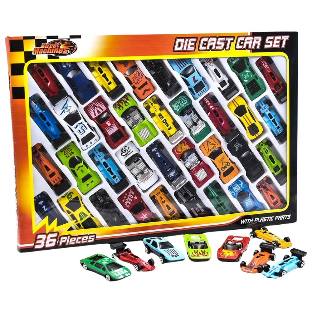 36 Pcs Die-Cast Car Set Kids Metal Mini Racing Sports Vehicle Toy Collection