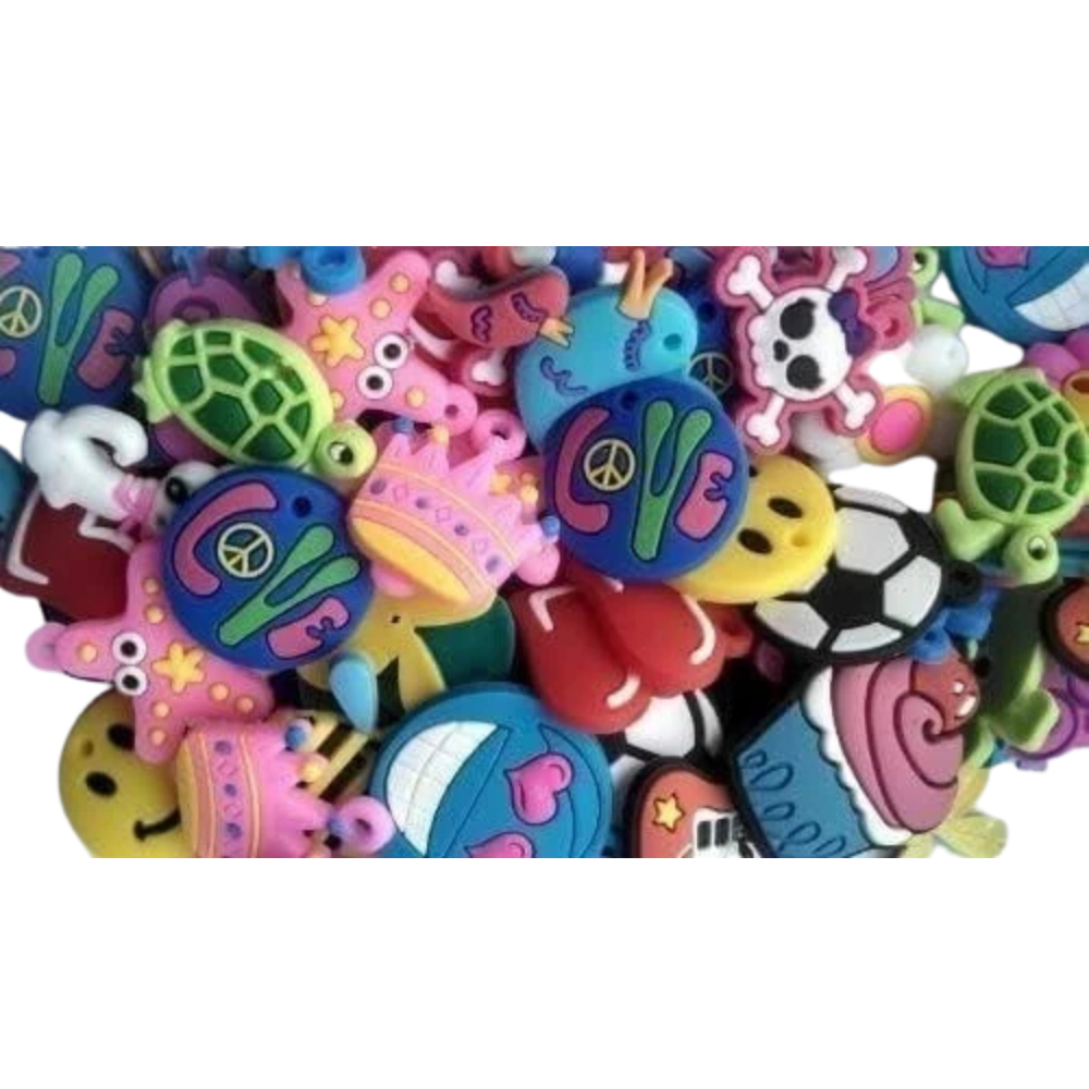 60 Pcs Cute Charms for Rainbow Loom Rubber Band Bracelets Kids Craft Jewellery Making Set