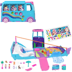 Polly Pocket Pet Mobile Adventure Playset with 2 Dolls 21 Accessories Kids Toy