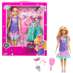 Barbie My First Barbie Cloud Dress Soft Touch Body Doll Accessories Kids Toy HMM66 New Set