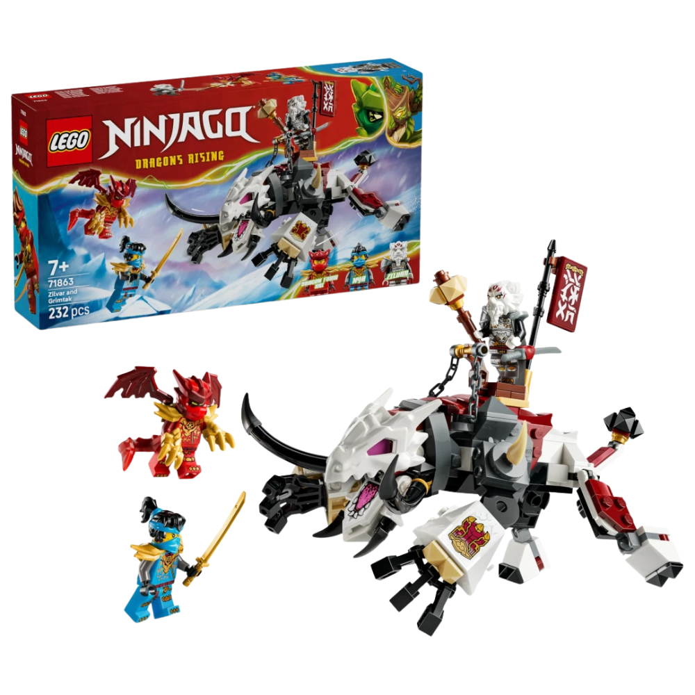 Lego Ninjago Zilvar and Grimtak Dragon Beast Battle Set Nya Kai Minifigures