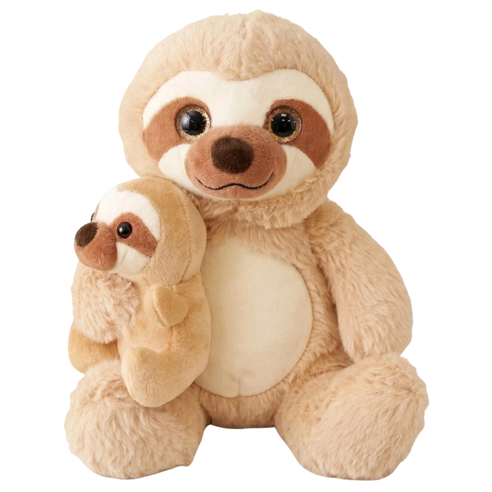 Mum & Baby Sloth Soft Toy 9 Inch Plush Teddy Cuddly Stuffed Animal Toy Kids Gift