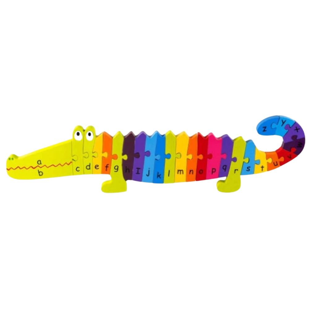 Orange Tree Toys Alphabet Crocodile Puzzle Wooden ABC Learning Toy