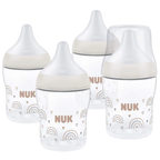 NUK Perfect Match Baby Bottles 150ml Rainbow 4 Pack Anti-Colic Newborn