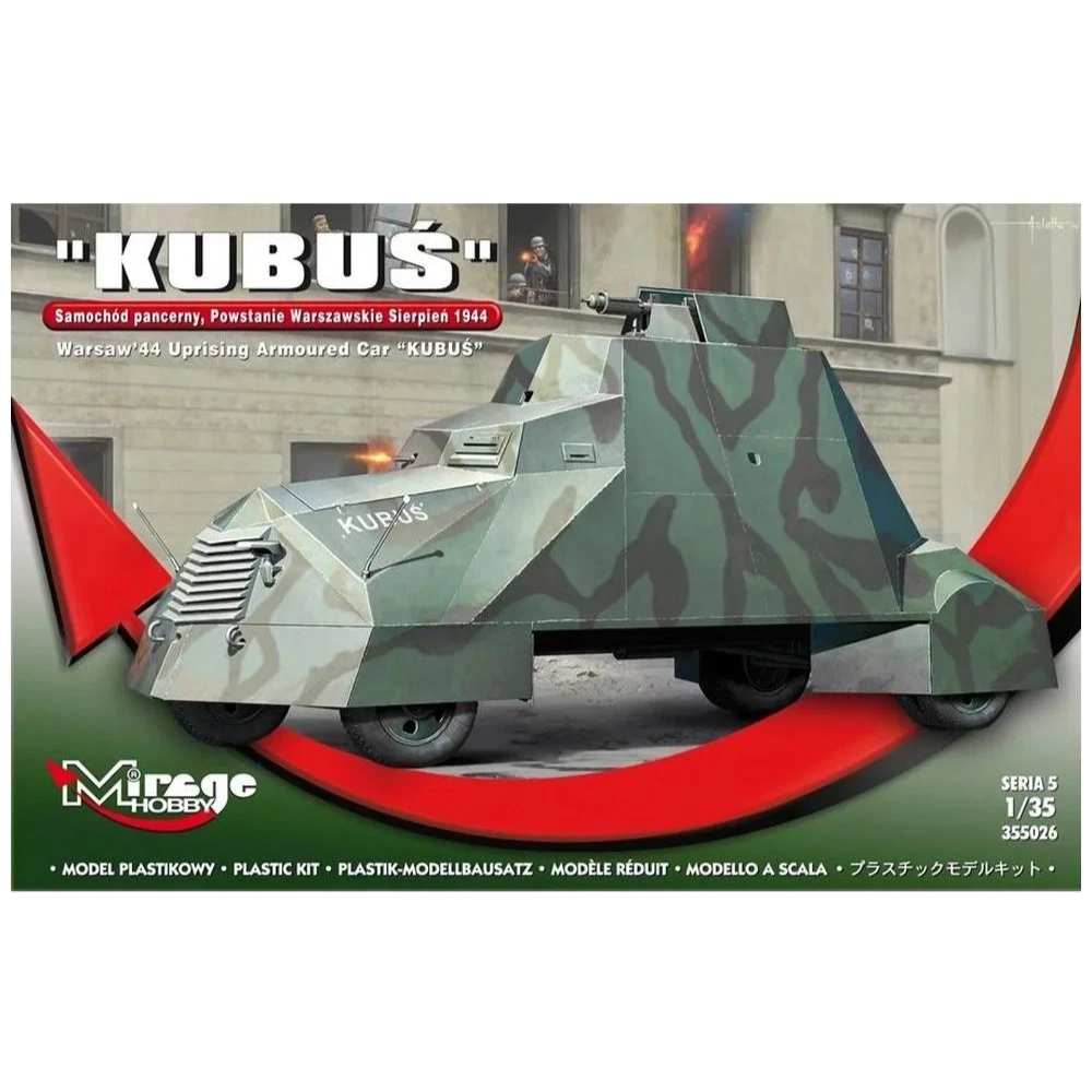 Kubuś Armoured Car Warsaw Uprising 1944 Plastic Model Kit 1:35 Mirage Hobby