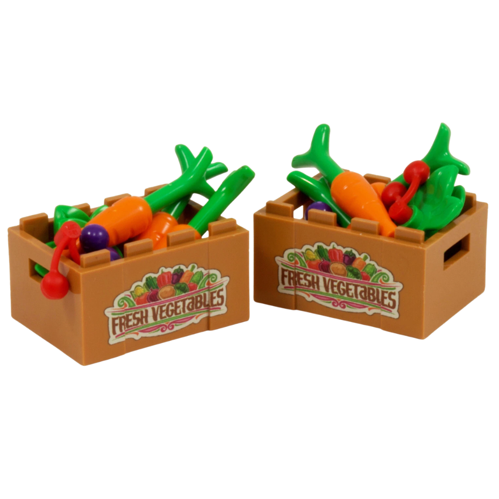 LEGO Fruit & Vegetable Crates Set of 2 Fresh Vegetables Market Stall