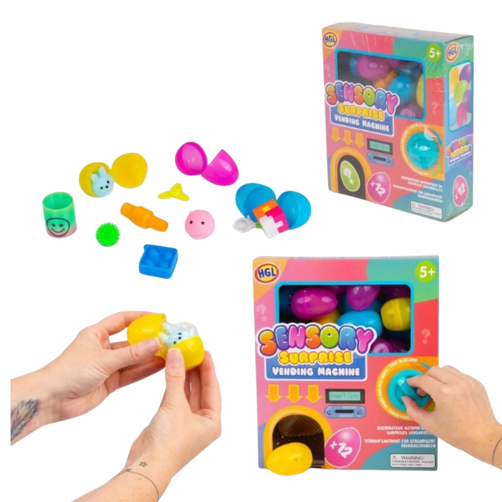 Mini Sensory Surprise Vending Machine with 12 Collectible Eggs, Mochis & Fidget Toys