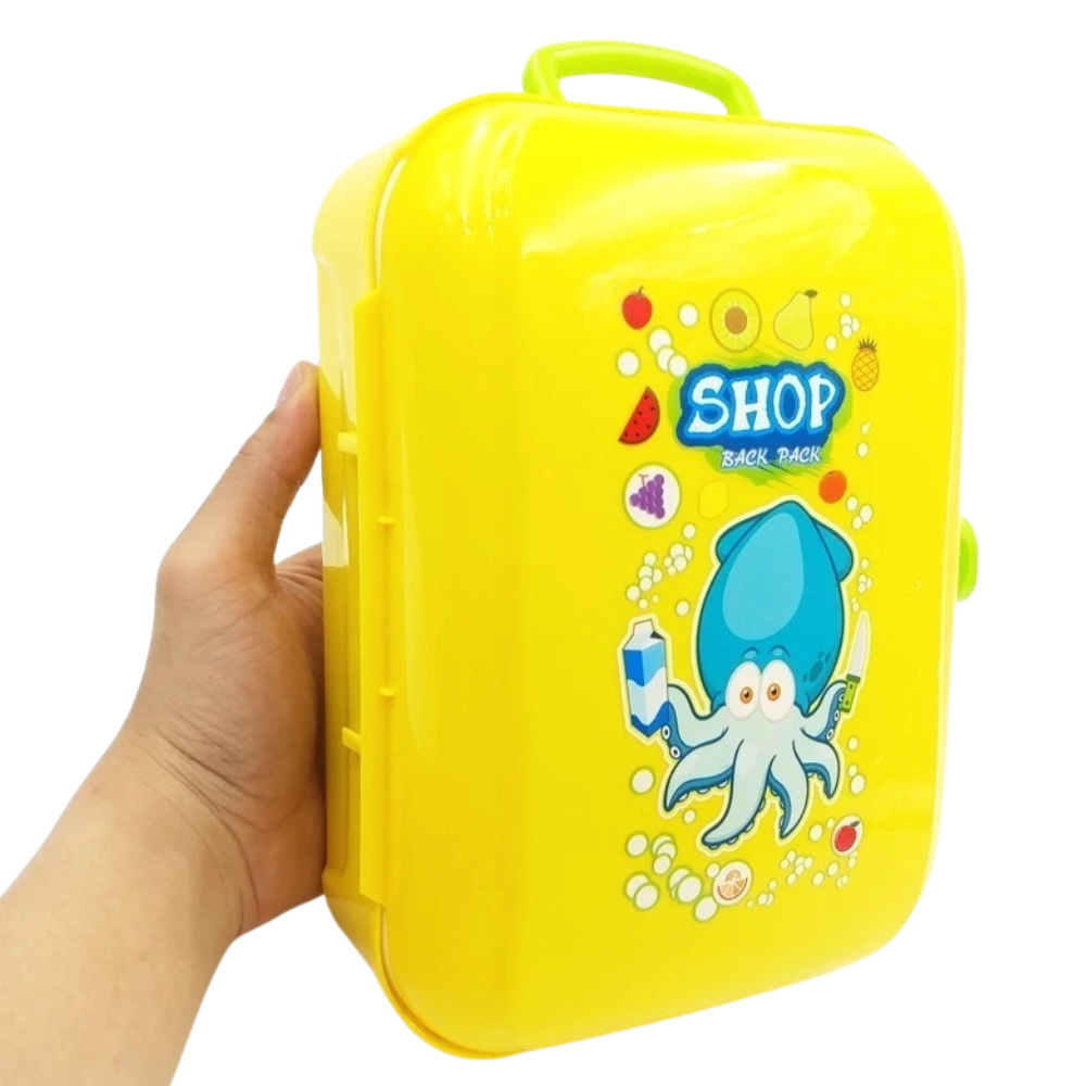 Kids Pretend Shopping Cart Toy Set 21 Pieces Food Grocery Role Play Game