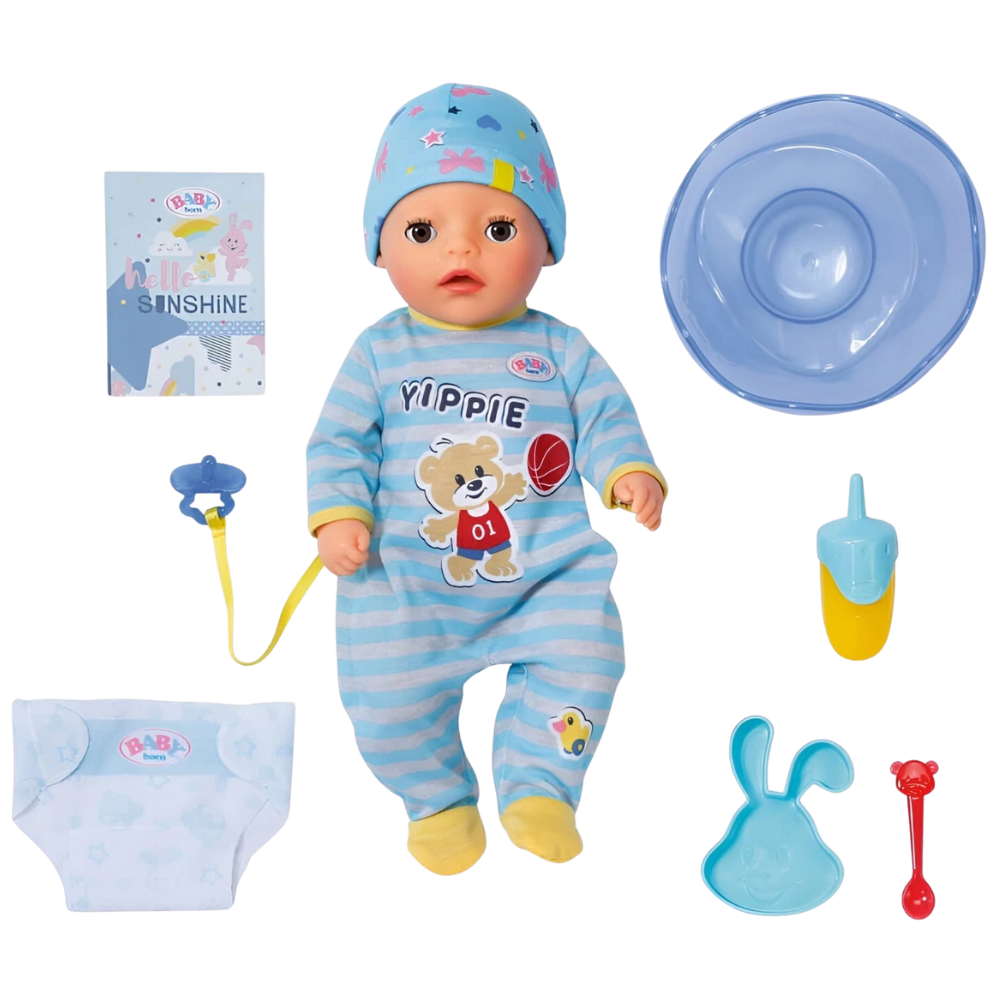 New Baby Born Little Boy Doll 36cm with Accessories, Interactive Baby Toy for Boys and Girls