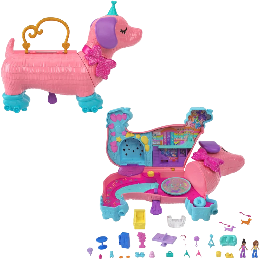 Polly Pocket Puppy Party Playset with 2 Dolls Animal Toys & Accessories for Kids