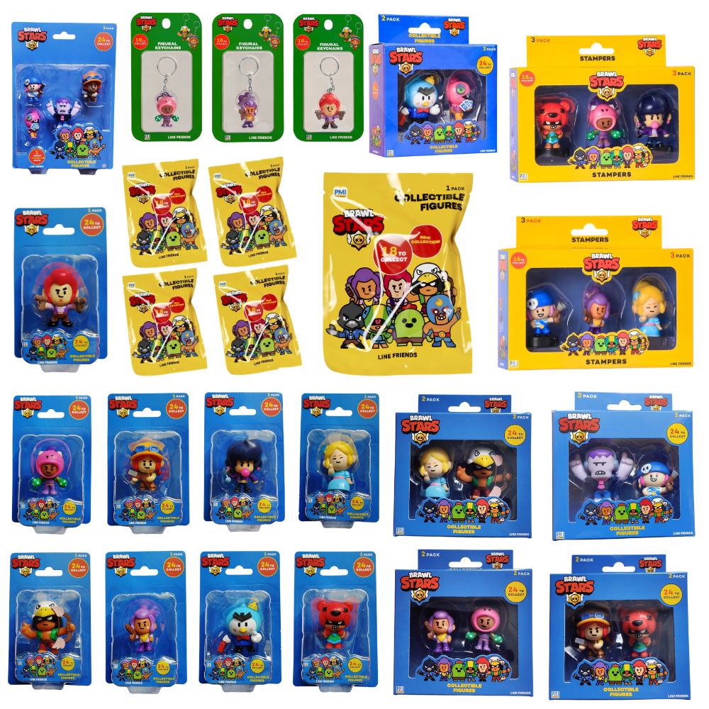 Brawl Stars Series 1 Figure Stamper Keychain LINE Friends Official Collectible Toy