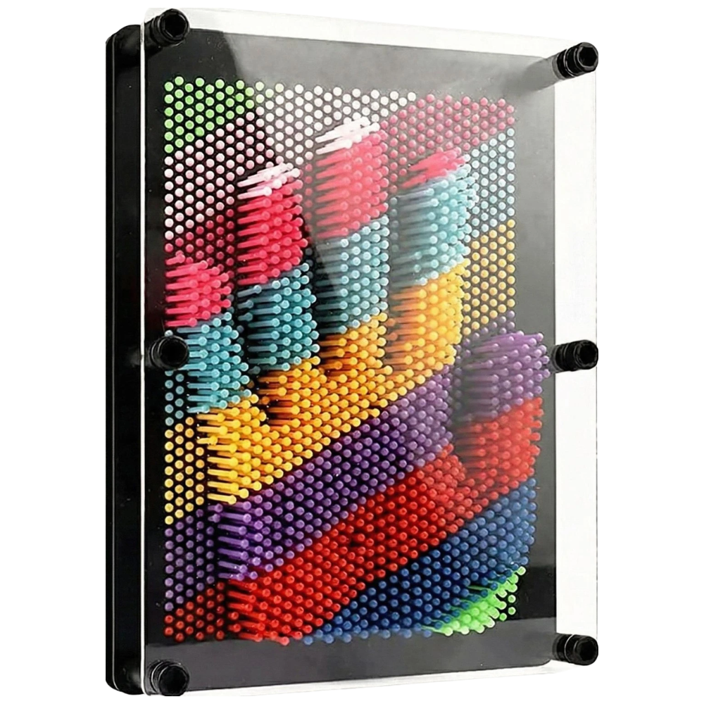3d Pin Art Toy Rainbow Impression Sculpture Retro Desk Gadget Stocking Filler Gift Game 3d
