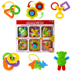 6 Pc Baby Rattles and Teethers for Babies Infant Playset Newborn Sensory Toy Set