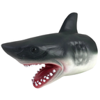 Soft Rubber White Shark Hand Puppet Sea Animal Toy Christmas New Year Gift for Kids