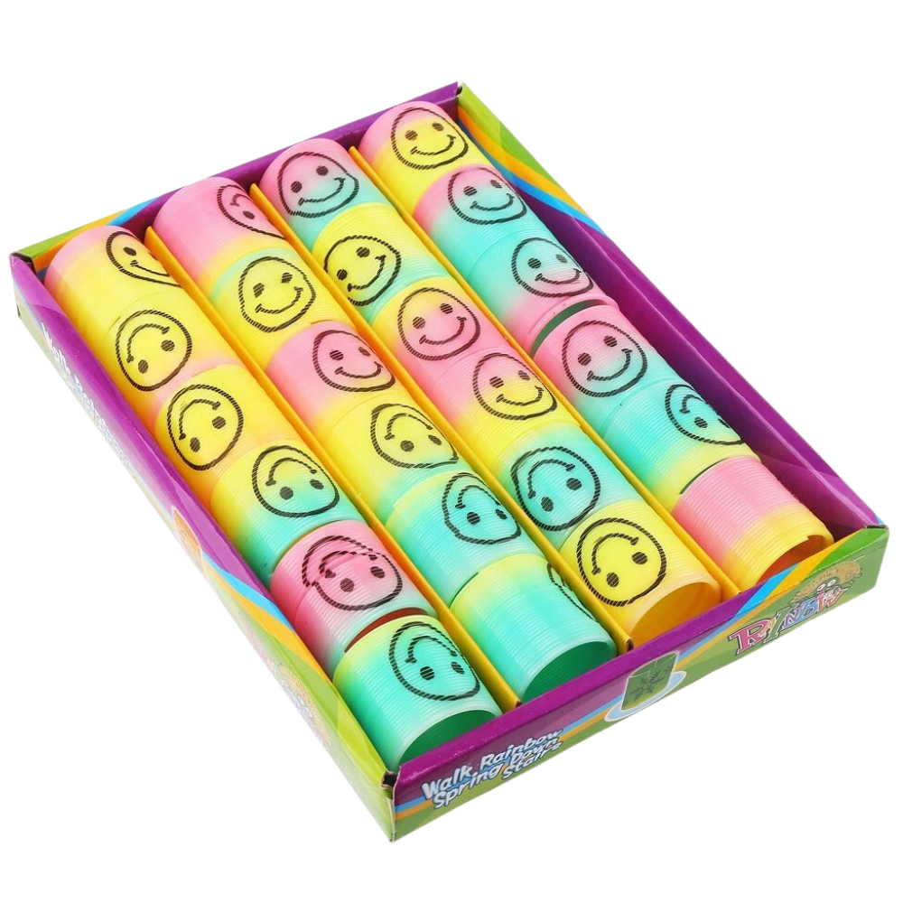 24x Mini Rainbow Plastic Slinky Toys Party Bag Fillers
