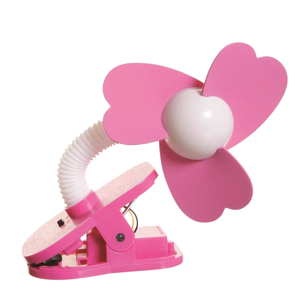 Dreambaby Portable Stroller Fan Pink with Soft Blades Adjustable Neck and Secure Clip-On Design
