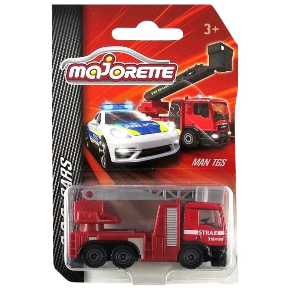 Majorette MAN TGS Polish Fire Brigade SOS Fire Truck 1:64 Scale Diecast Model Toy