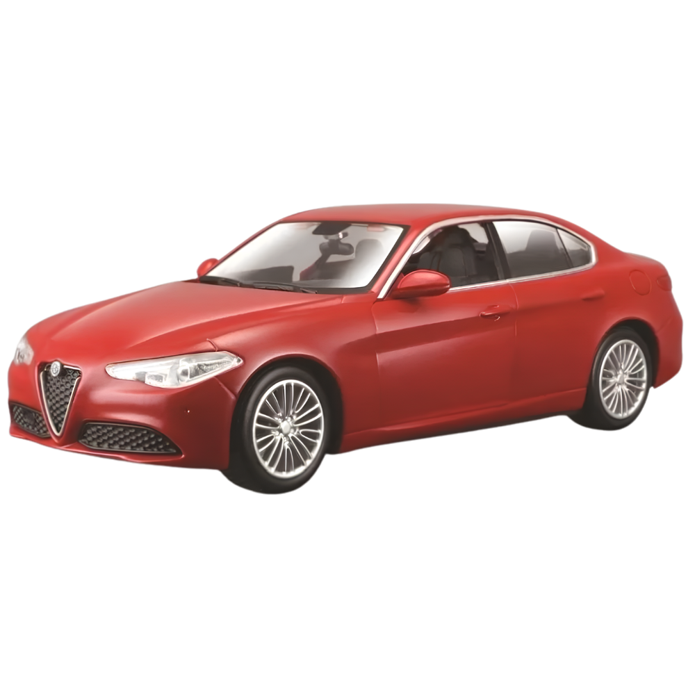 Bburago Alfa Romeo Giulia Red 1:24 Scale Diecast Model Car, Collectible Vehicle Toy