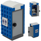 Lego Portable Loo Mobile Toilet Wc Custom Model Kit Made with Genuine Lego Bricks Minifigure Excluded