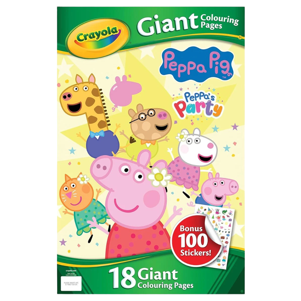 Crayola Peppa Pig Giant Colouring Pages & 100 Stickers Set Ages 3+