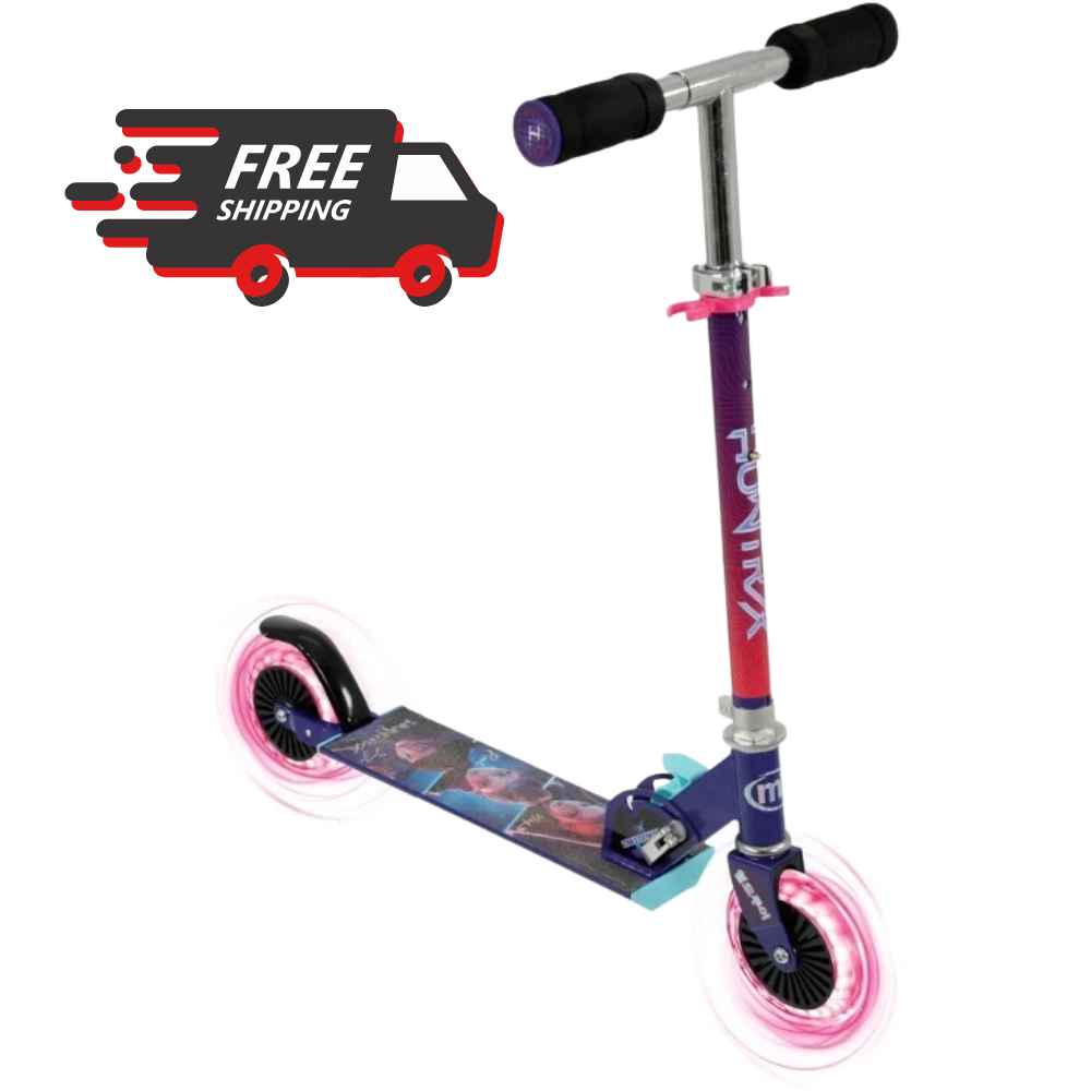 KPOP Demon Hunters Folding Scooter Kids Light Up LED Wheels Adjustable Handlebar