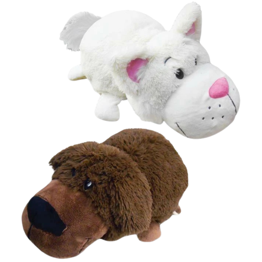 FlipaZoo Labrador Cat Reversible Plush Toy 2-in-1 Soft Cuddly Kids Toy