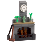 LEGO Fireplace with Chimney & Accessories Fire Clock Brush & Shovel