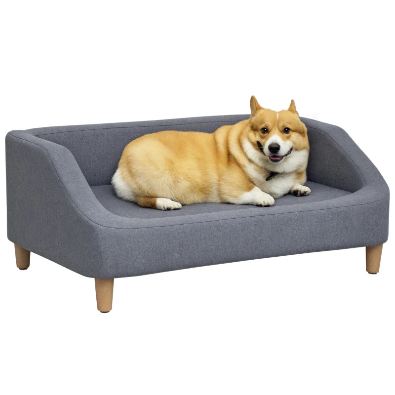 Pet Sofa Bed – Washable Cover & Cushion, Grey