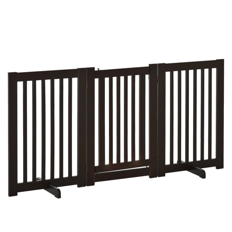 Portable Pet Fence – Brown Freestanding Gate
