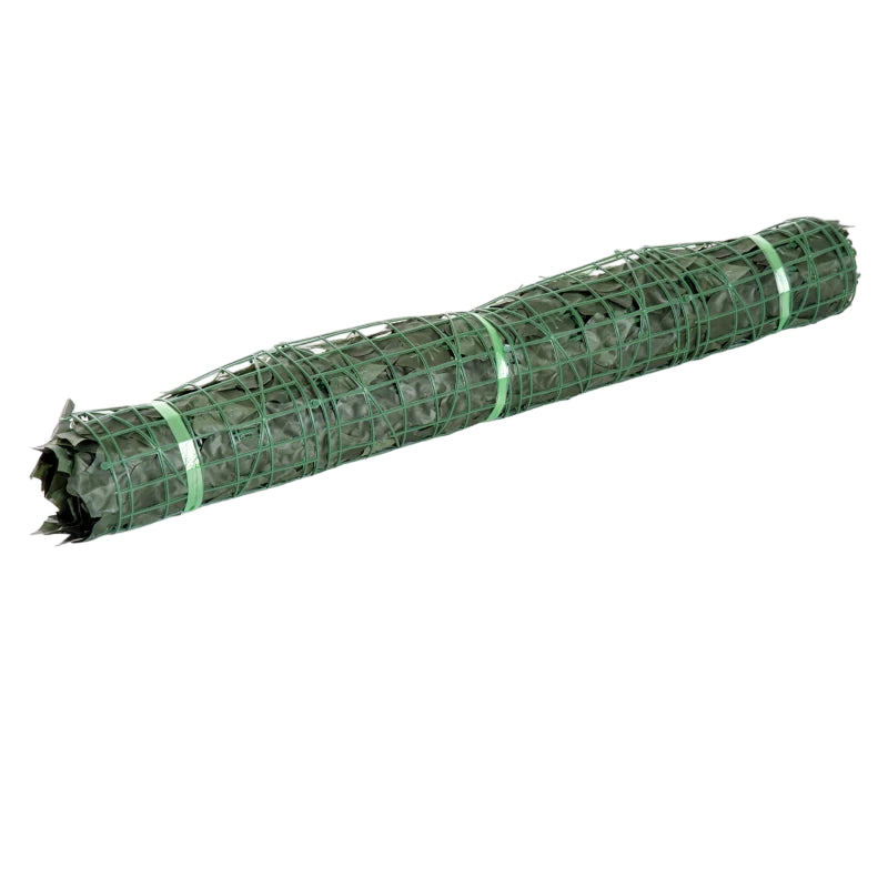 Dark Green Artificial Leaf Hedge Screen Fence, 2.4m x 1m, Easy Install Privacy Panel