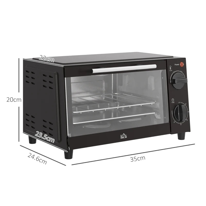 750W Mini Oven with Adjustable Temperature, Timer & Dishwasher Tray