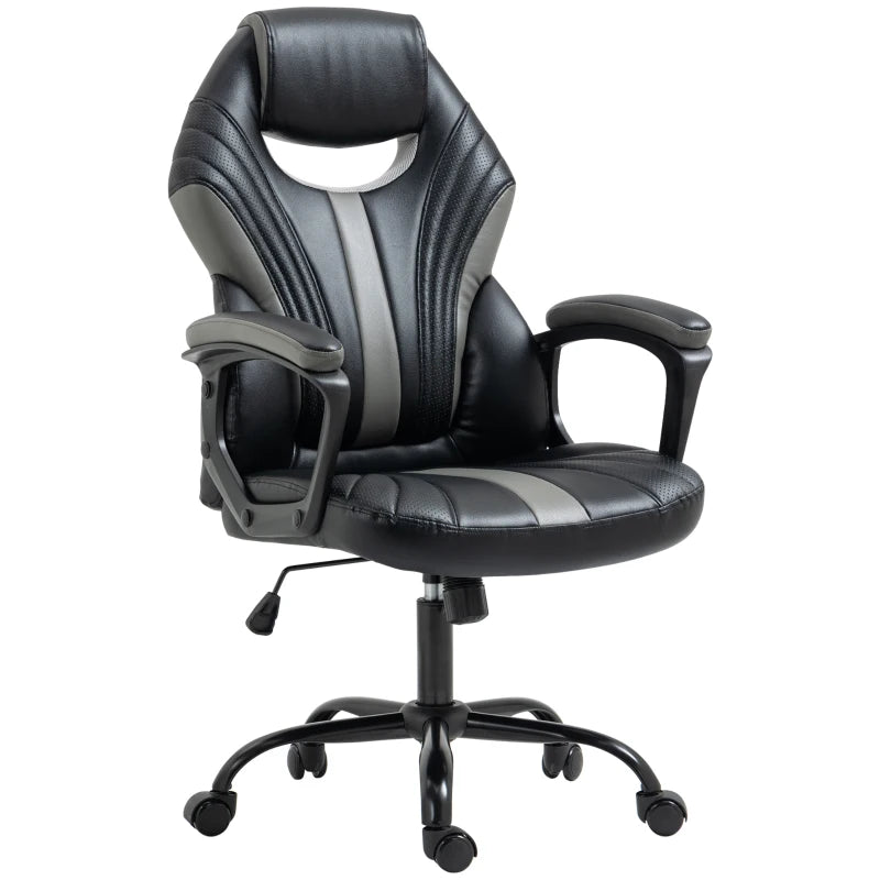 Desk Chair for Gamers – PU Leather Seat, Rolling Wheels, Padded Arms