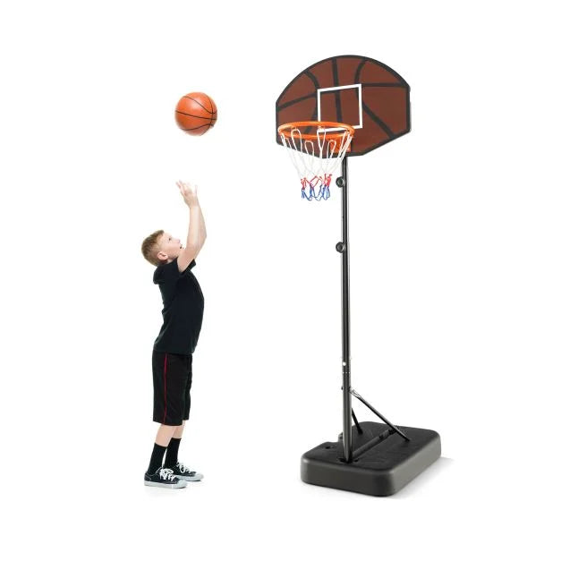 Kids Basketball Hoop Adjustable 5.6–6.5 ft – Sturdy Indoor/Outdoor Goal Set