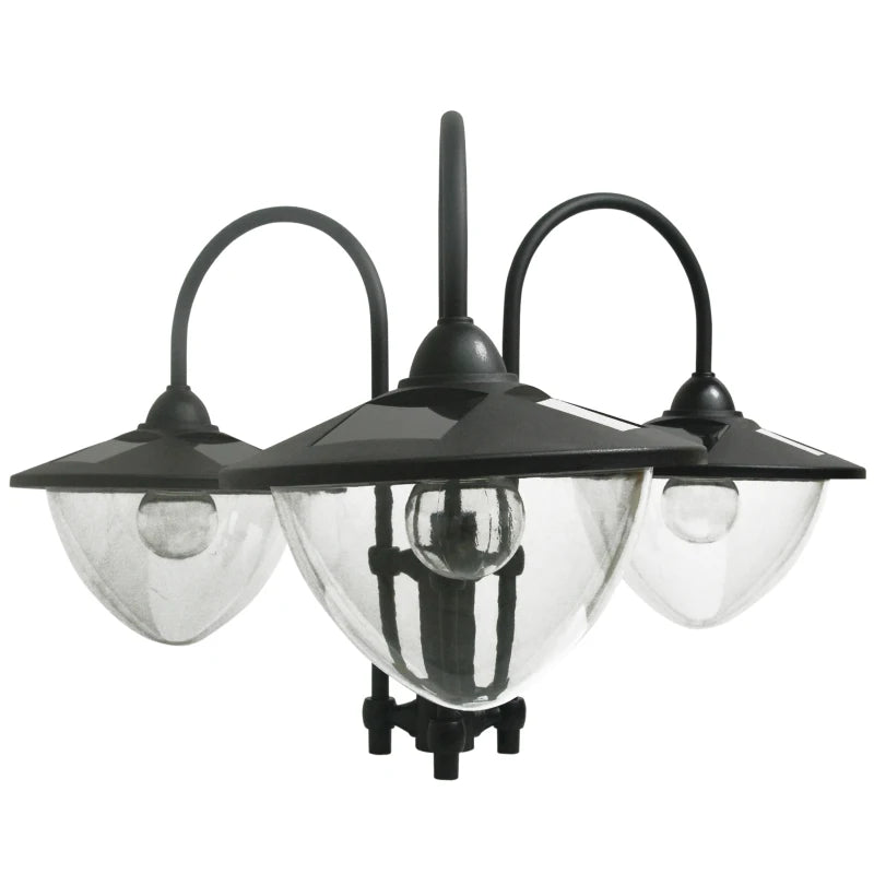 Solar Street Light Post with Planter and 3 Heads – Auto-On LED Lighting, 189cm