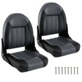 High-Back Folding Boat Seats 2-Pack with Waterproof PVC & Thick Cushion