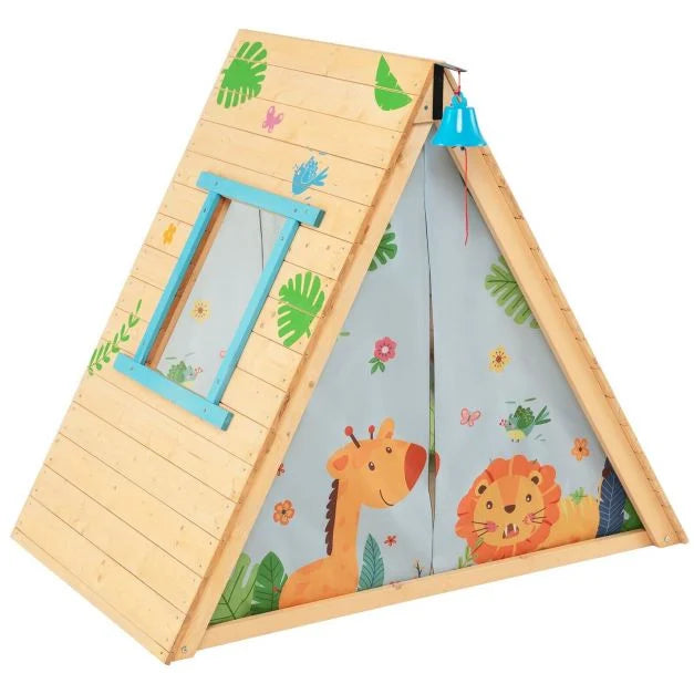 Children’s Climbing Playhouse Toy with Bell, Window, and Dual Play Features