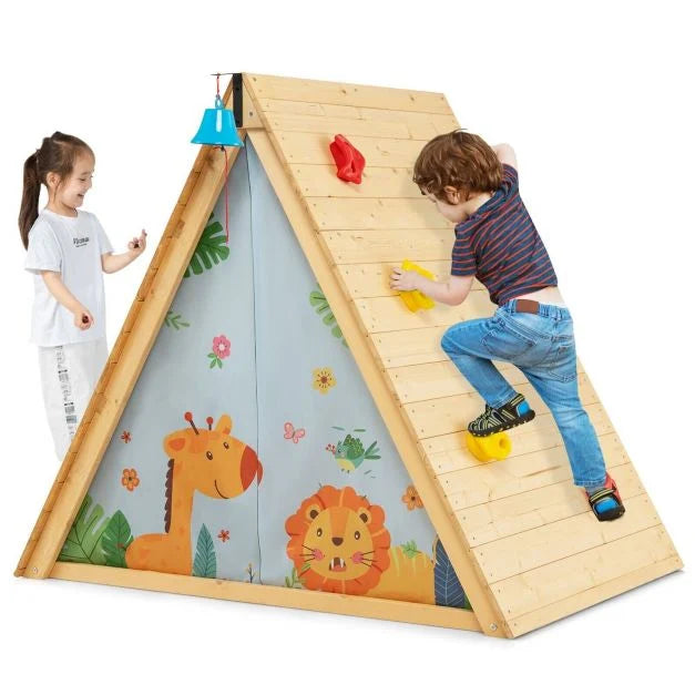 Children’s Climbing Playhouse Toy with Bell, Window, and Dual Play Features