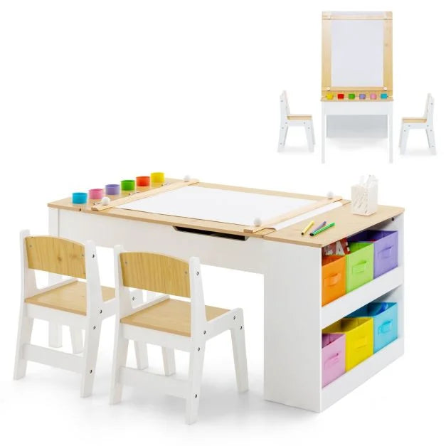 2-in-1 Activity & Art Table Set for Kids with Chairs