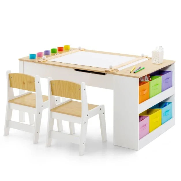 2-in-1 Activity & Art Table Set for Kids with Chairs