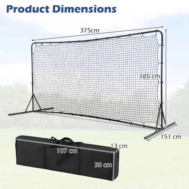 Portable Soccer Training Rebounder with Sturdy Metal Frame & Bag