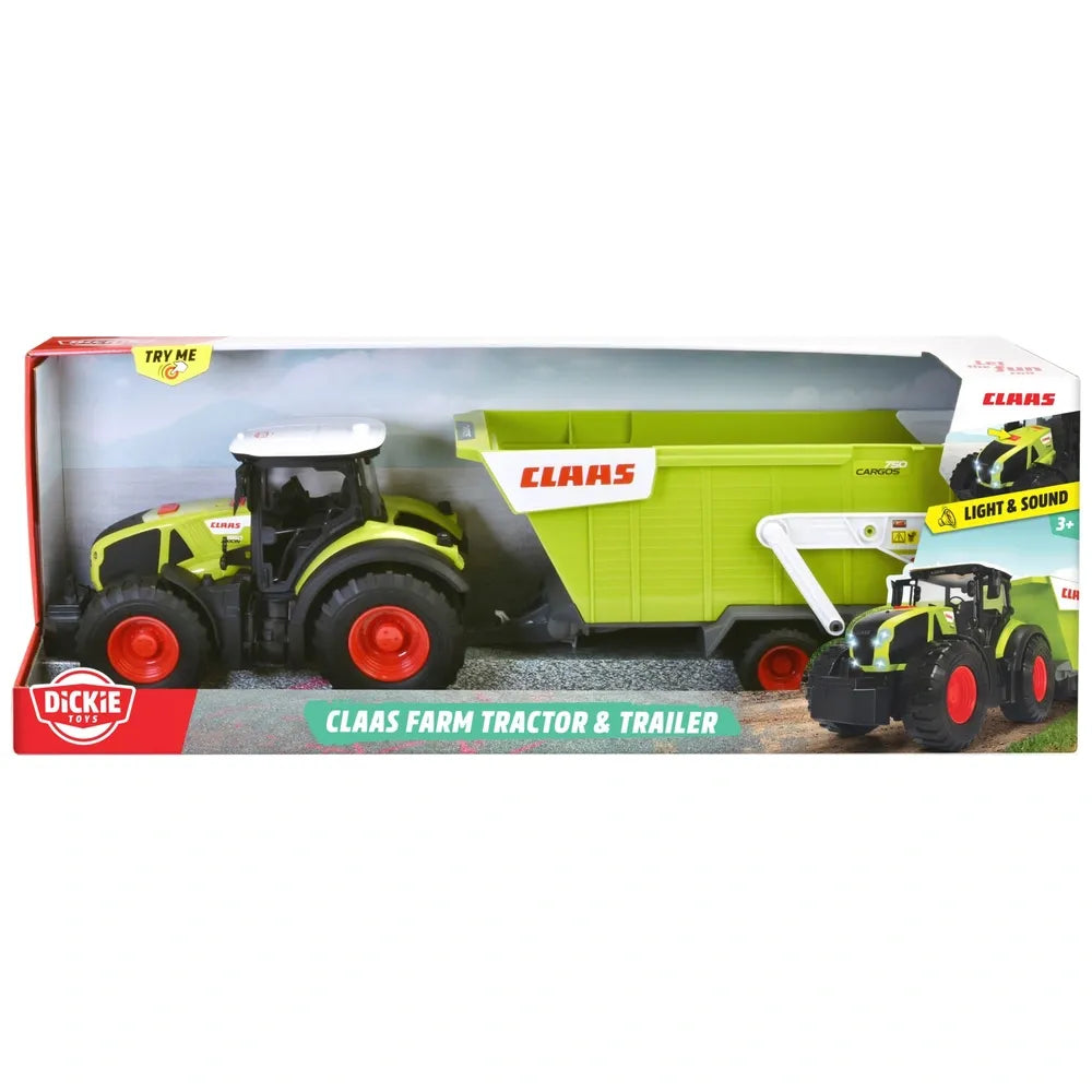 Dickie Toys CLAAS Farm Tractor and Trailer Playset for Kids