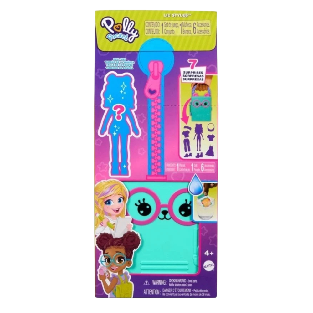 Polly Pocket Accessories Doll Set 9 Cm Trendy Outfit & Mini Dolls Mattel Toy