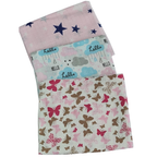 3 Pack Xl Large Printed Muslin Squares for Babies, Reusable 100% Cotton Nappy Cloths