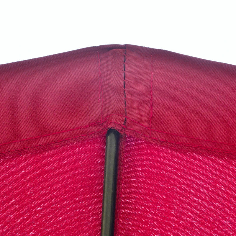 Red outdoor garden parasol umbrella with crank & tilt, adjustable sun shade, 2.5m