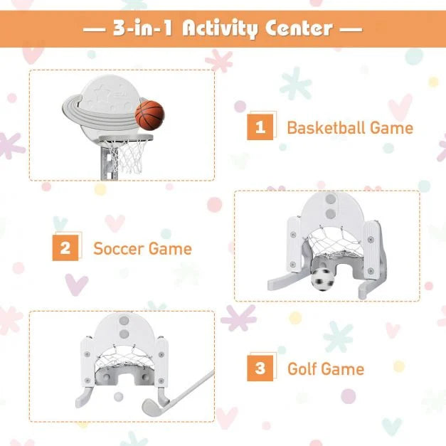 Adjustable 3-in-1 Sports Set: Basketball, Football & Golf for Kids