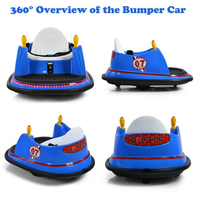 Kids Ride-On Bumper Car with Colorful Flashing Lights & Music