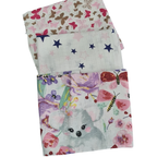 3 Pack Xl Large Printed Muslin Squares for Babies, Reusable 100% Cotton Nappy Cloths