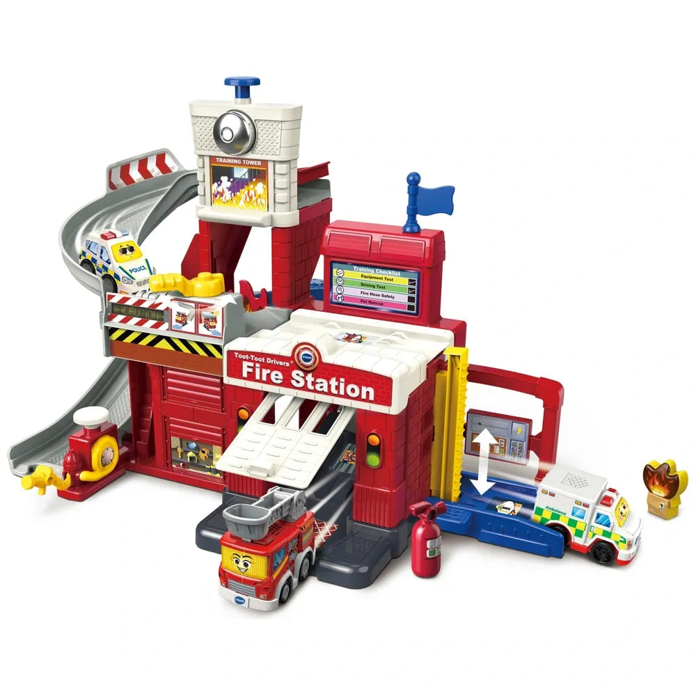 VTech Toot-Toot Drivers Fire Station Playset with Interactive Features